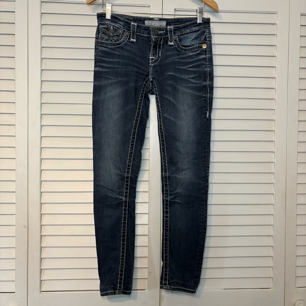 Big Star Women’s Jenae Skinny Jeans Size 26L Dark Wash Low Rise Ankle